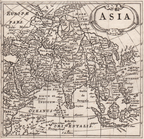 antique map of Asia 1701